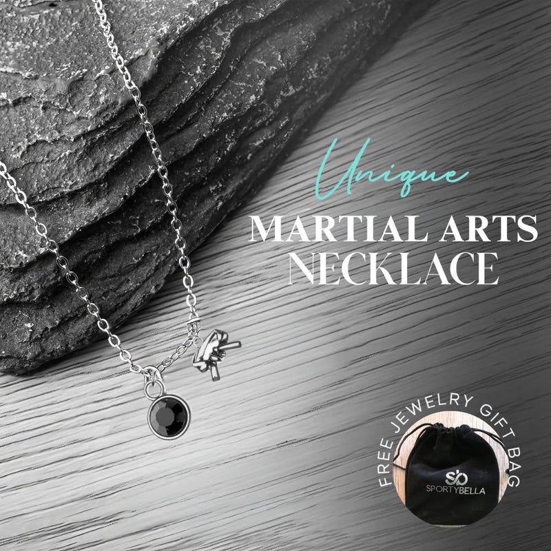 Sportybella Martial Arts Necklace, Black Belt Charm Pendant Necklace, Karate, Judo, MMA, Taekwondo, or Jiu Jitsu Gift - Image 5